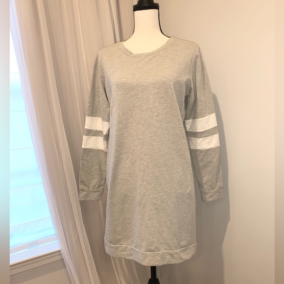 LOVE FIRE BASEBALL sleeve comfy jersey knit dress women’s size large - Picture 5 of 9